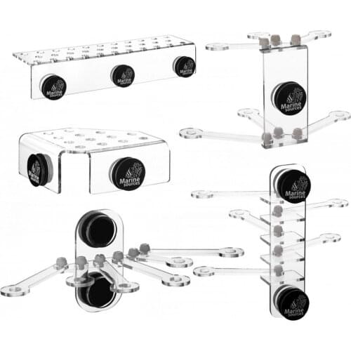 Marine Sources Aquarium Acrylic Magnetic Coral Frag Racks Plug Holder Bracket for 15mm Glass Thickness
