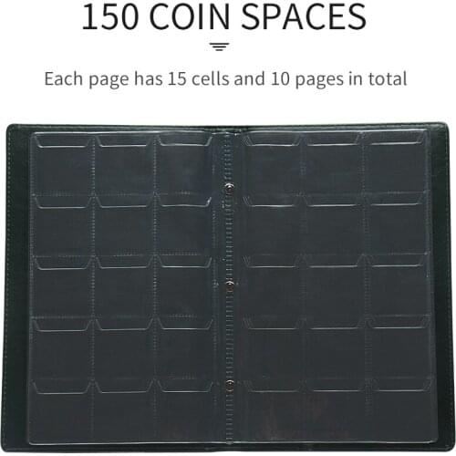 45MM Coin Album PU Leather 150 Sheets Coin Holder Portable Album Coin Penny Money Storage Book Case Folder Holder Collection red