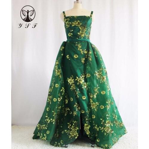 Arabian Design Vestidos De Fiesta Dark Green Square Sleeveless Thigh Lace Mermaid Evening Dresses with Overskirt