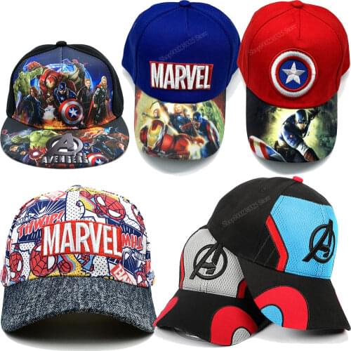 Anime Disney plus marvel Baseball Cap kids Hip Hop Hat spider iron man Caps Baby Girls Boys Adjustable Kids the avenger Hats