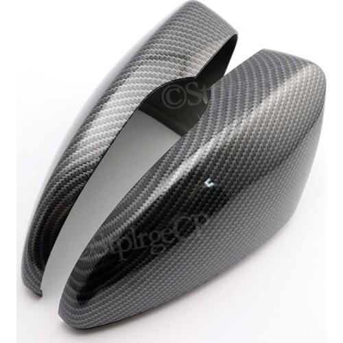 For Volkswagen VW Carbon fiber mirror cover CC Beetle Jetta Passat Sagitar Magotan Scirocco EOS Bora Black rearview mirror cover