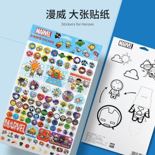 Disney Frozen Children Color Stickers Marvel Superhero Fashion Stickers Children DIY Cute Big Stickers