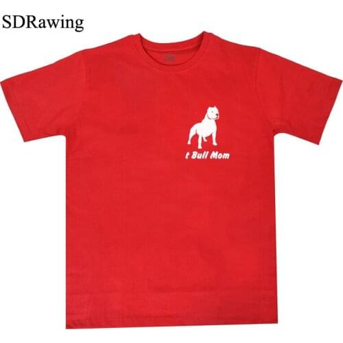 Funny Pit Bull Mom Alert print cotton t shirts for women dog lovers girlfriend Graphic Tees summer casual Female Tops drop ship