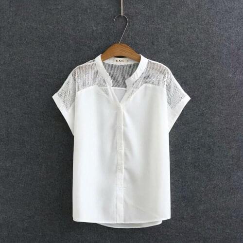 Plus size solid white black short sleeve Lace shoulder women loose tshirts 2020 new summer casual ladies t shirts female tops