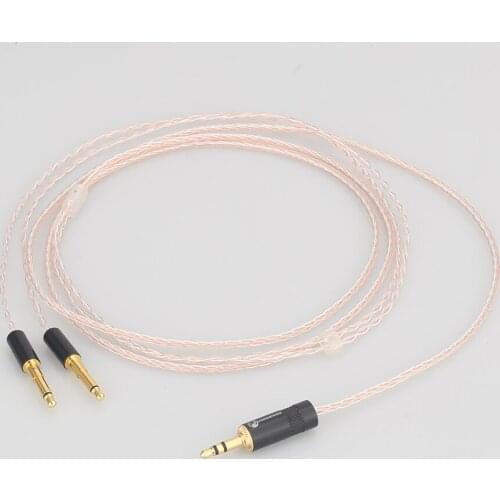 Audiocrast 8cores Headphones Cable 3.5mm to 2x3.5mm Audio Upgrade Cable For Meze 99 Classics/Focal Elear Headphone Cables