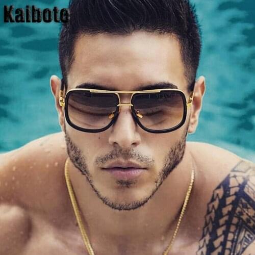 Kaibote S-16058 Retro Mens Metal Sunglasses UV Protection High Quality Sun Eyeglasses Outdoor Eyewear Sand Lens Decorate Male
