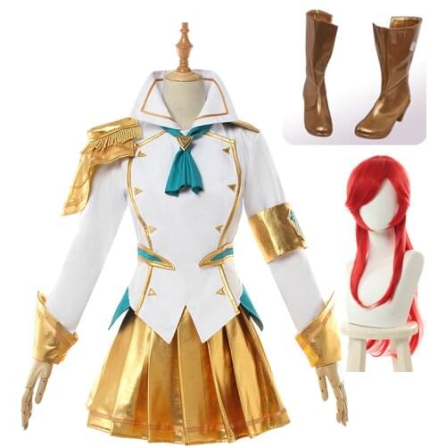 Game Battle Academia Lux Cosplay Costume LoL Lux Cosplay Lux Prestige Edition Costume Women Girl Skirt Halloween Outfit Props