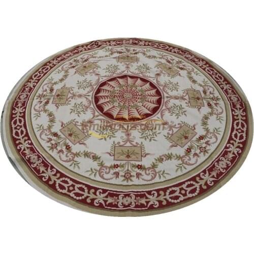 Antique Needlepoint Brick Carpet Beautiful Perfect Aubusson Needle-point Rug Or Tapestry Home Decoration Carpet Round