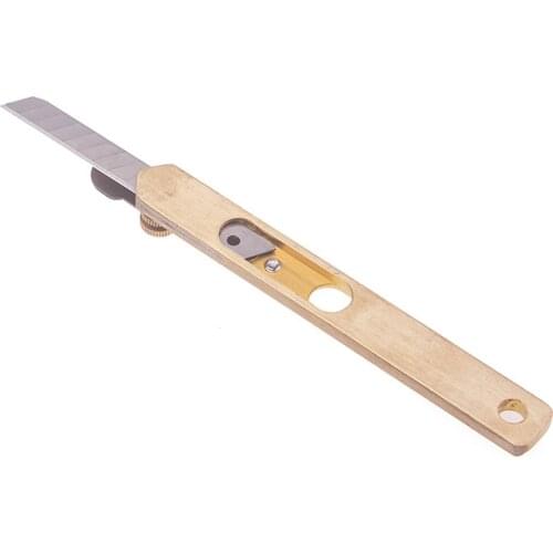 Leather Craft Tools DIY Incision Cutter Knife Copper Trimming Tool with Blade