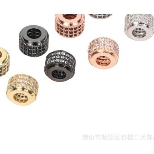 12mm ball round crystal micro pave cz zircon cubic zirconia beads copper silver gold black plated bracelet accessories yfg3wx