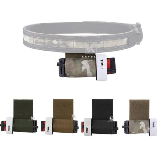 KRYDEX Tourniquet + Elastic Pouch Set For SOF-T C-A-T NATO Plate Carrier Chest Rig 3" Hook & Loop Secure Storage Holder Kits