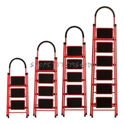 Stainless Steel Ladder, Household Ladder, Folding Ladder, Aluminum Alloy Thickened Miter Ladder, Indoor 456 Step Mobile Stair St