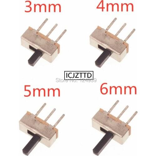 20PCS SS12D00 Interruptor on-off mini Slide Switch 3pin 1P2T 2 Position High quality toggle switch Handle length:3MM/4MM/5MM/6MM