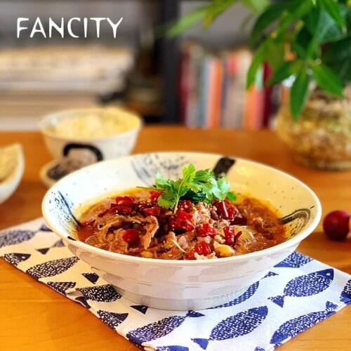 FANCITY Shaped bowls and dishes single-piece bowls and dishes Chinese style combination simple bowls and dishes home free matchi
