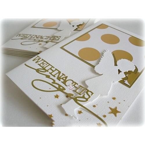 Mmao Crafts Metal Steel Cutting Dies German Christmas angel letters Stencil For DIY Scrapbooking Paper/photo Cards Embossing Die