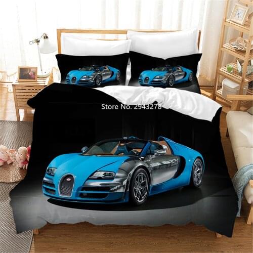 Supercar Series Pattern Fashion High-end Duvet Bed Cover Pillowcase Bedding Set Adult Teenager Bedroom Decoration Home Textile