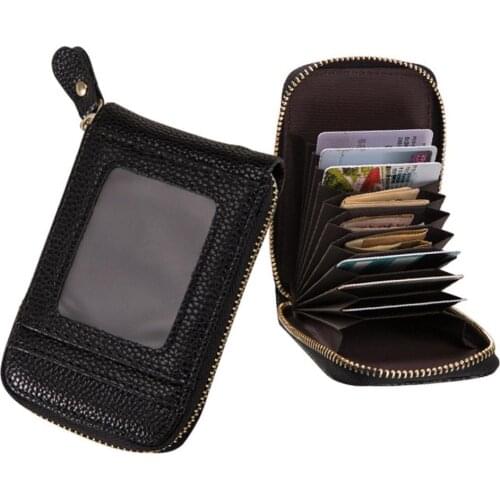 Men and Women Protective Sleeve Leather Card Holder Wallet Leisure Mens Slim Leather Mini Wallet Case Credit Card Purse