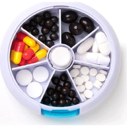 Weekly Rotating Pill Box Travel Pill Case Splitter Pill Organizer Medicine Box 7 Day Pill Cutter Tablet Container Pastillero