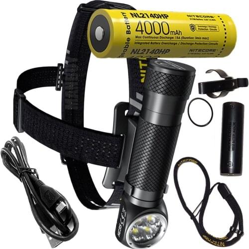 Nitecore HC35 Rechargeable 2700LMs 4x CREE LEDs Headlamp + NL2140HP 4000mAh Battery Flashlight for Camping Travel Free Shipping