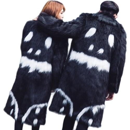 New Fashion Winter Clothing Unisex Men Faux Fur Coat Women &Man Overcoat Furry Trench Coat