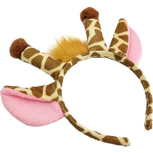 3 Pcs Festival Party Hairy Giraffe Hair Hoop Tail Tie Set Headband Halloween Christmas Costume Cosplay Headwear Decorations