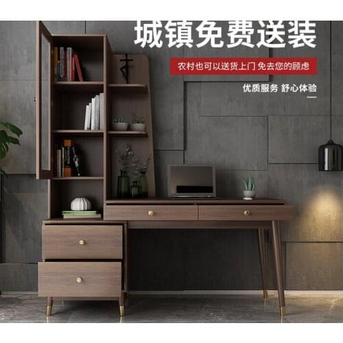 Simple desktop computer desk bookcase writing desk modern integrated desk bookcase combination office desk