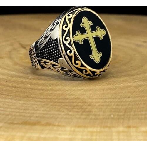 V Cross Christian Religious Symbol Special Design Silver Ring