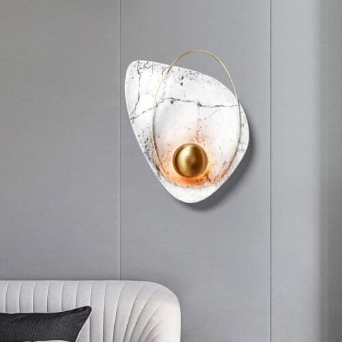 Nordic simple light luxury bedroom bedside lamp creative and personalized shell wall lamp dining room living room background