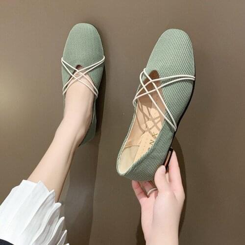 Peas Shoes Women Summer New Shallow Mouth Single Shoes Flat Korean Version of Lazy Shoes Scoop Shoes Ladies Wild Net Red Tide