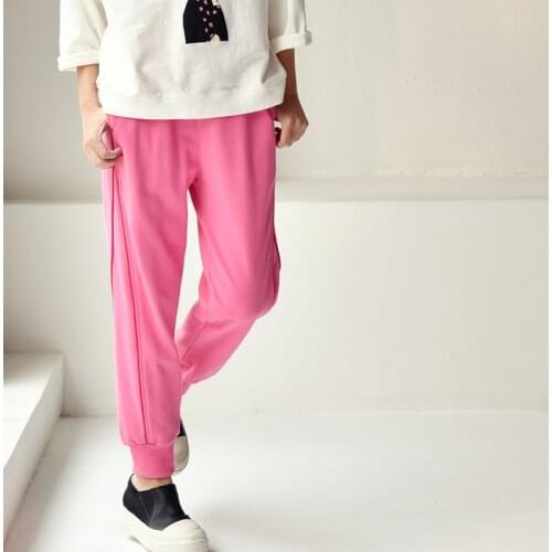 MICOCO K8165C Leisure art comfortable elastic waist three - dimensional cut to show thin - leg sports pants