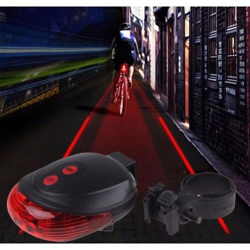 Waterproof Rear Bicycle Tail Light 2 Laser+5 LED Red Lamp 4 Flashing Model Night Safety Warning Bike Accessorie