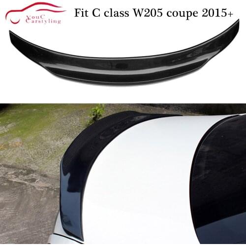 W205 PSM style Carbon Fiber Rear Spoiler Trunk Lip for Mercedes W205 2-door Coupe 2015 + C180 C200 C250 C300 C350