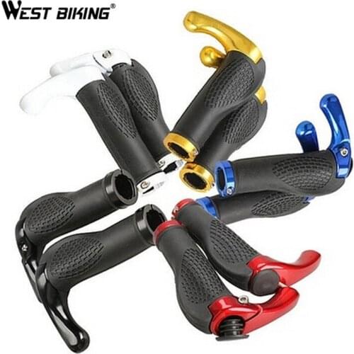 WEST BIKING Ergonomic Bike Handlebar Aluminum Alloy Lock on Rubber Cover MTB Road Bicycle Bar Ends Cycling Handles