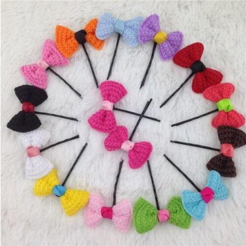 Bobby pin with bow for girls hair clips,children hair accessories girls bobby pin with flowers 14colors 14pairs/lot