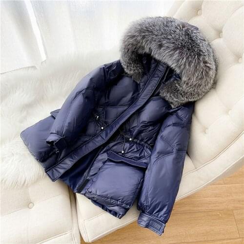 SEDUTMO Winter Long Fur Hooded Duck Down Jackets Women Tunic Coat Autumn Pocket Thick Warm Casual Oversize Jacket ED1256