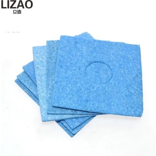 10 pcs 6*6CM Blue High Temperature Resistant Heatstable Soldering Iron Solder Tip Welding Cleaning Sponge Remove Tin