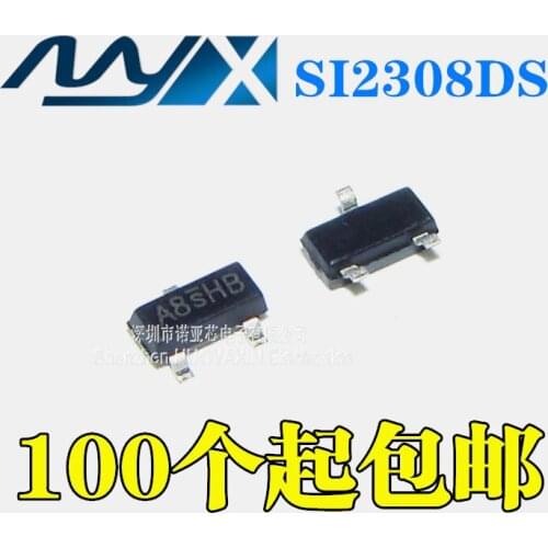 100pcs/lot New SI2308DS patch SOT-23 2A 60V A8SHB