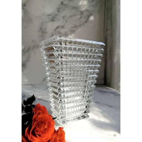 2.5kg 20x14cm square crystal Transparent vase medium vase gift