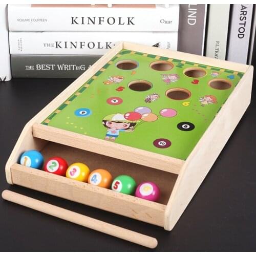 34.5*22.5*6.5CM Small Billiards Billiard Wooden Toy Parent-child Interactive Game Child Boy Early Education Toys Gifts