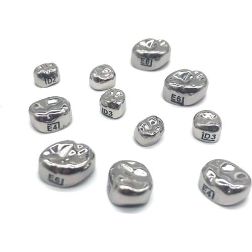 5pcs Dental Material Denture stainless Steel Crown Anteriors Posterior Molar Teeth Orthodontic Braces Fake Teeth for Children