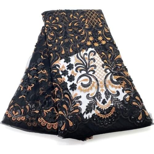 African Lace Fabric NAK078 Nigerian Lace Fabrics Material High Quality Net Cord Lace Embroidery Latest
