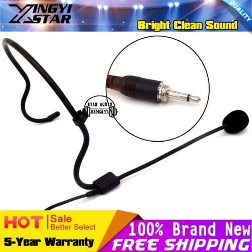 Free Shipping 3.5mm Screw Thread Connector Headworn Earhook Headset Mic Mike Mikrofon For KTV Karaoke Wireless Microphone System