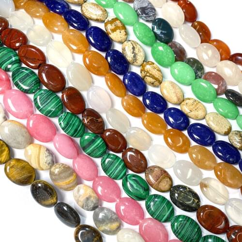 Natural Stone Oval shape Loose isolation Beads Crystal Semifinished Beaded for Jewelry Making DIY Bracelet Necklace Accessories