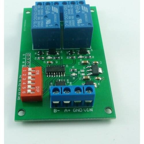 CE035 DC 12V 2 Ch RS485 Relay Board UART Serial port Switch Module Modbus AT command Control for PLC Smart Home automated