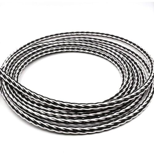 Black wihte 8TC 8core twist cable OCC Copper Wire Cable for HIFI Audio Speaker Amplifier Turntable CD P