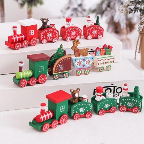 Wooden Little Train Christmas Decorations For Home Ornaments Christmas 2020 Xmas Navidad Noel Christmas Gifts Toys New Year 2021