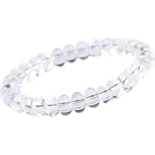 Dropshipping White Natural Crystal Bracelets Abacus Beads Lucky for Women Men Fresh Simple Crystal Energy Bracelets Jewelry