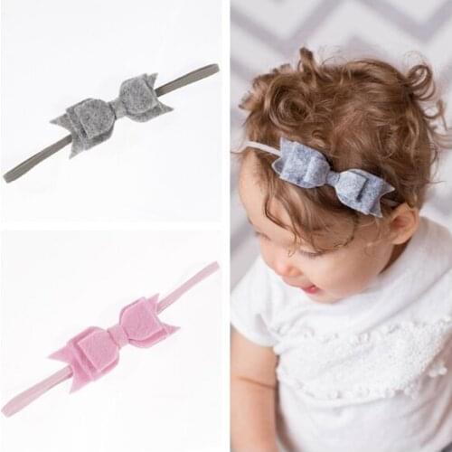 Yundfly 10pcs/lot Newborn Felt Bow Elastic Headband Kids Baby Handmade Hair Bow Hair Bands Headwear Girls Birthday Gift