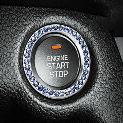Brand New Car Key One Button Start Ring Diamond Start Ring One Button Start Decorative Ring Rhinestone Car Decal Ring Button