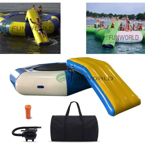 FUNWORLD Cheap Price Commercial Inflatable Water Trampoline Exciting Water Games Inflatable Water Slide